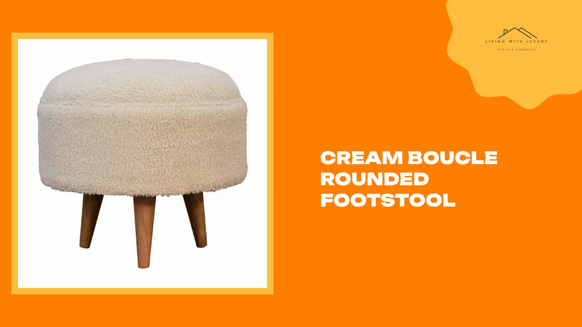 Cream Boucle Rounded Footstool by@Outfy