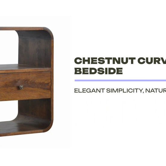 Chestnut Curved Edge Bedside by@Outfy
