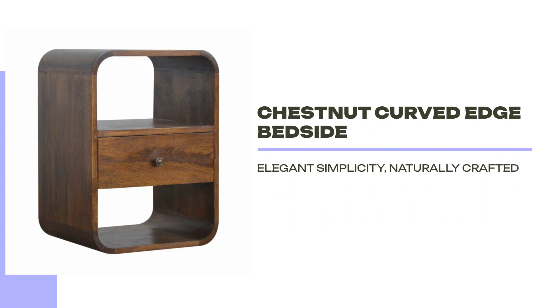 Chestnut Curved Edge Bedside by@Outfy