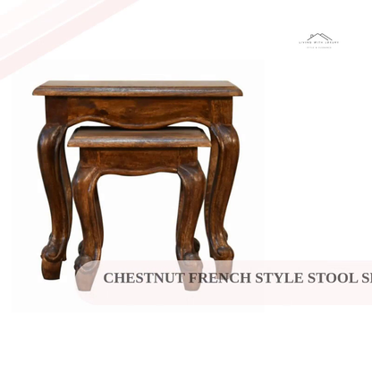 Chestnut French Style Stool Set by@Outfy