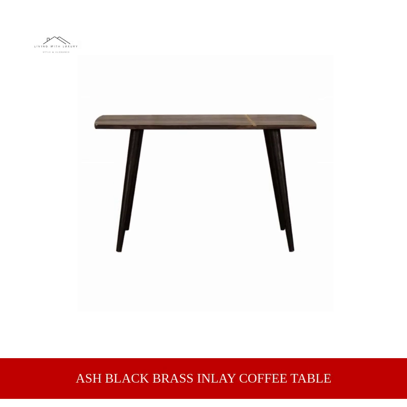 Ash Black Brass Inlay Coffee Table by@Outfy