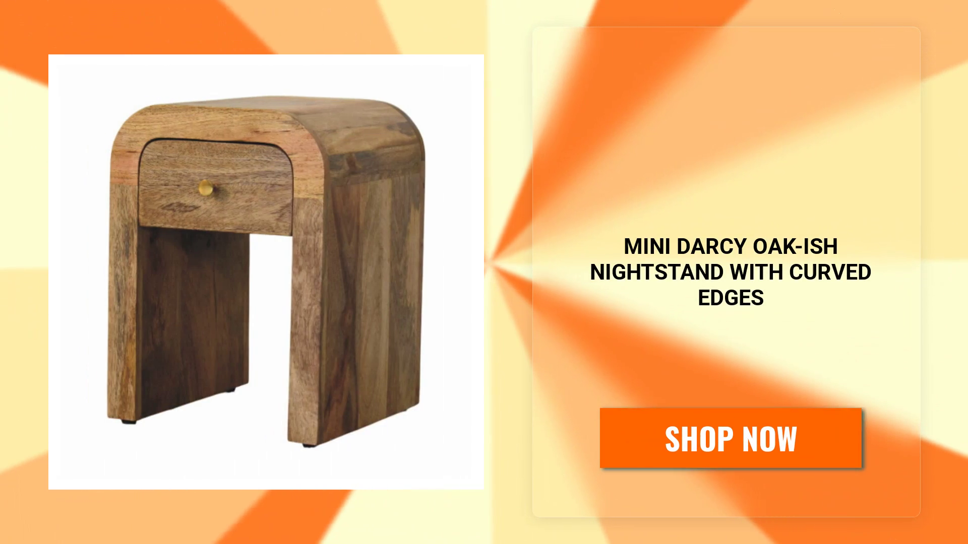 Mini Darcy Oak-ish Nightstand with Curved Edges by@Outfy