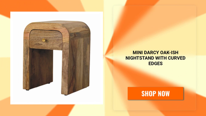 Mini Darcy Oak-ish Nightstand with Curved Edges by@Outfy