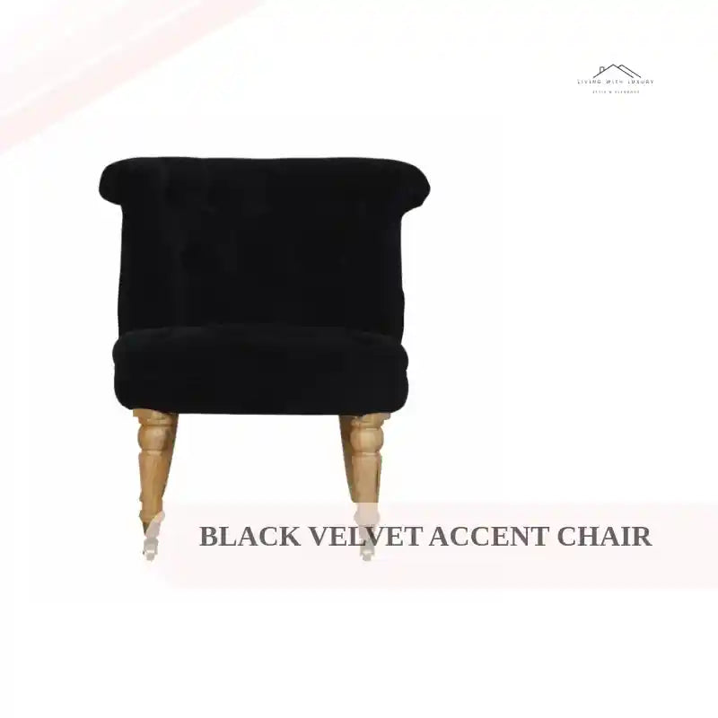 Black Velvet Accent Chair by@Outfy