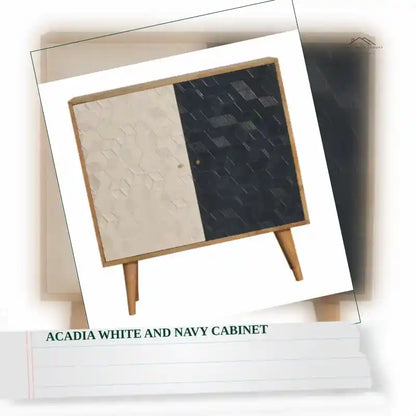 Acadia White and Navy Cabinet by@Outfy