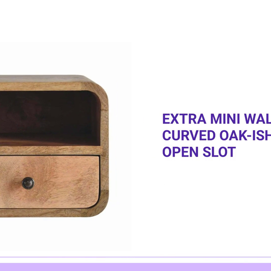 Extra Mini Wall Mounted Curved Oak-ish Bedside with Open Slot by@Outfy