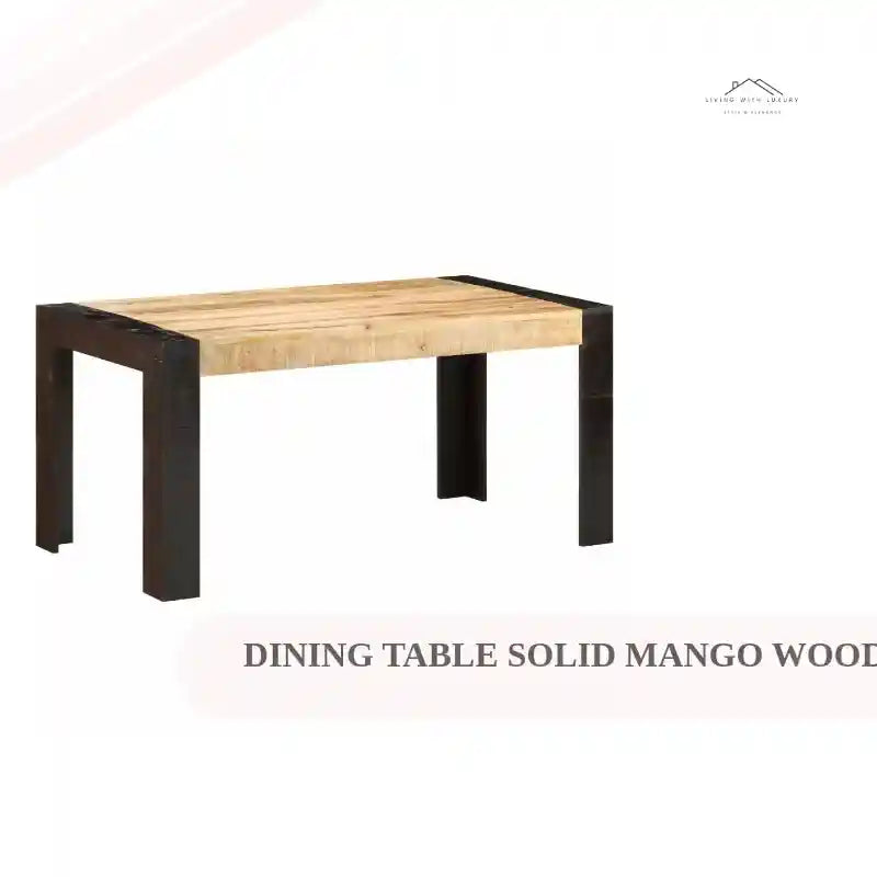 Dining Table Solid Mango Wood by@Outfy