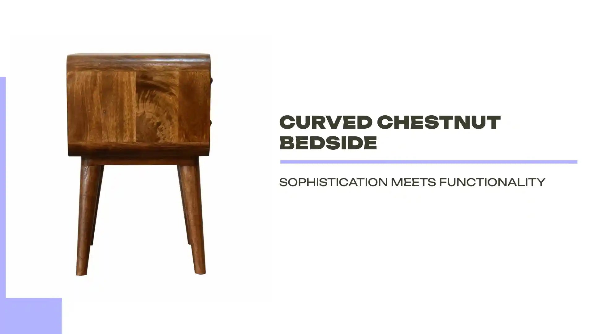 Curved Chestnut Bedside by@Outfy