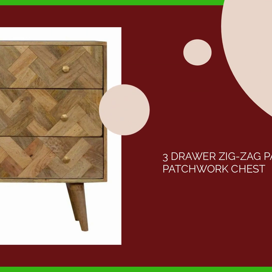 3 Drawer Zig-Zag Patterned Patchwork Chest by@Outfy