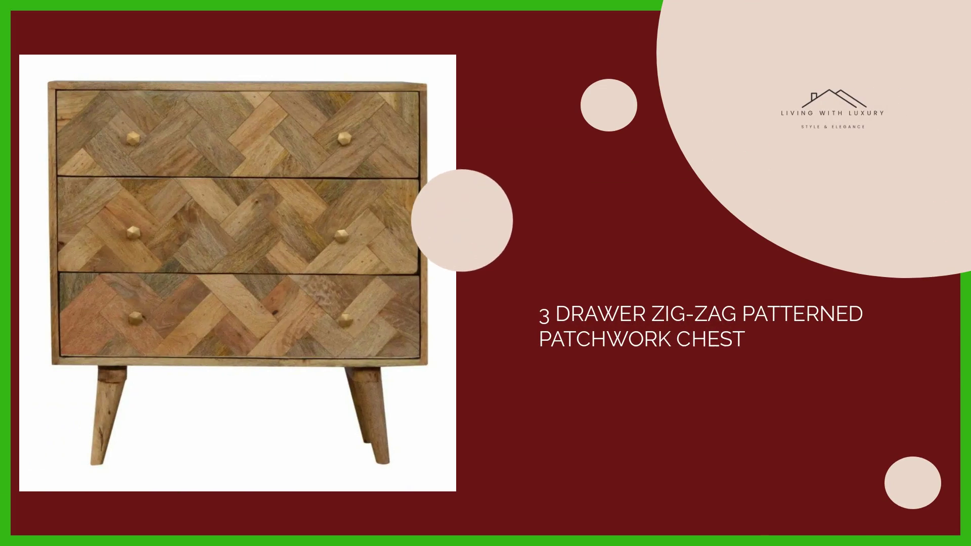 3 Drawer Zig-Zag Patterned Patchwork Chest by@Outfy