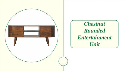 Chestnut Rounded Entertainment Unit by@Outfy