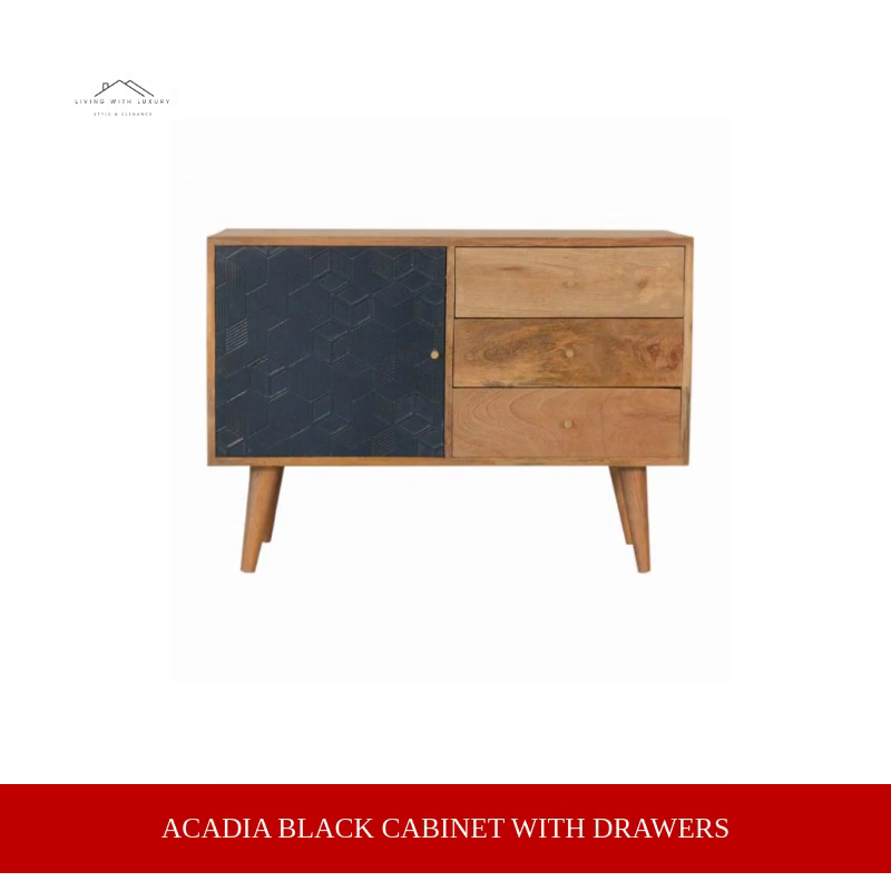 Acadia Black Cabinet with Drawers by@Outfy