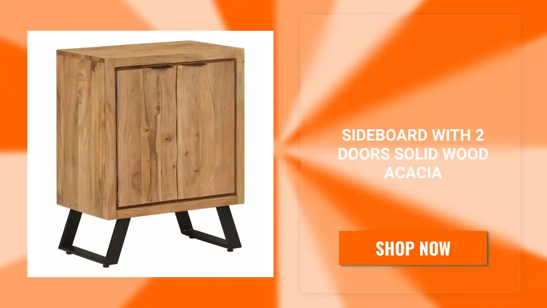Sideboard with 2 Doors Solid Wood Acacia by@Outfy