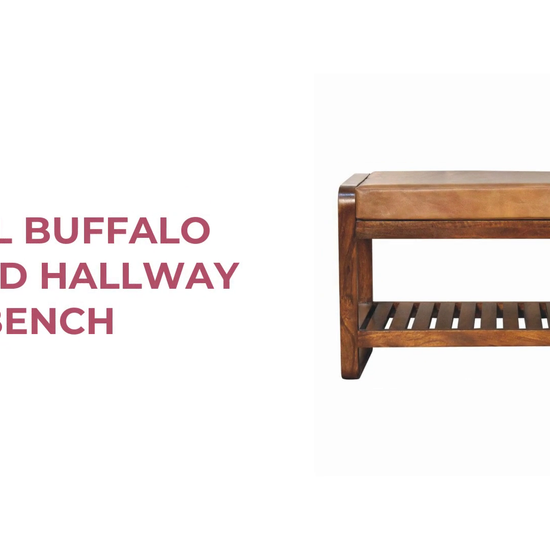 Small Buffalo Slatted Hallway Bench by@Outfy