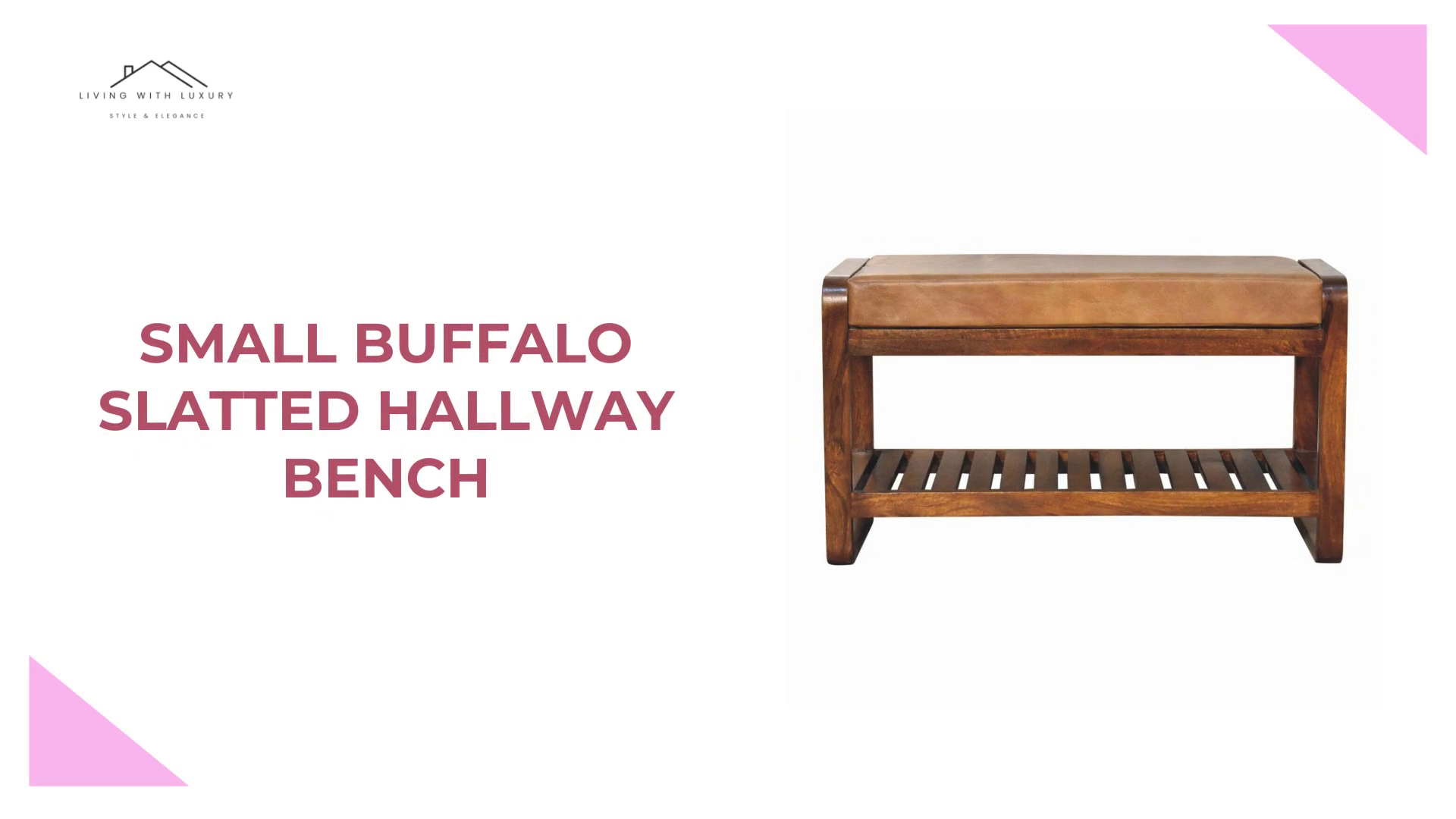Small Buffalo Slatted Hallway Bench by@Outfy