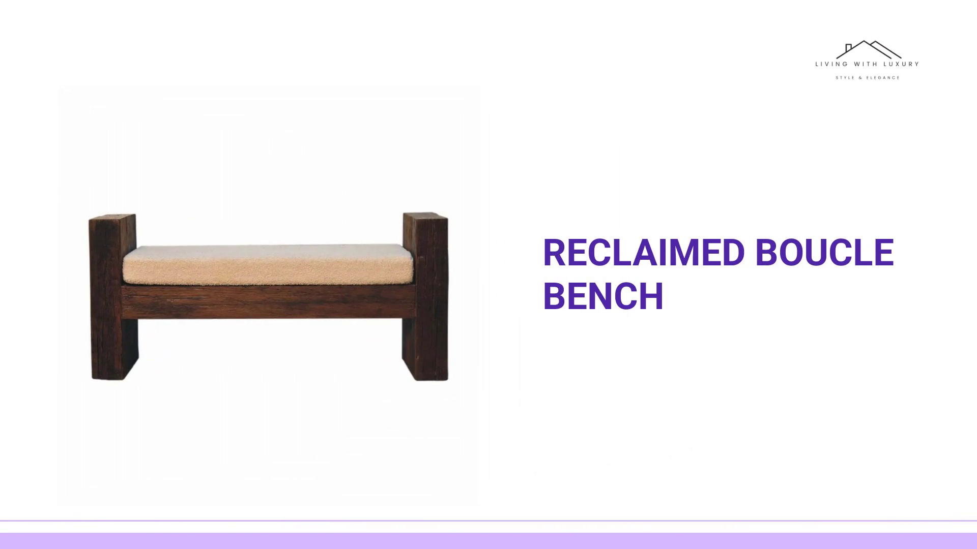 Reclaimed Boucle Bench by@Outfy