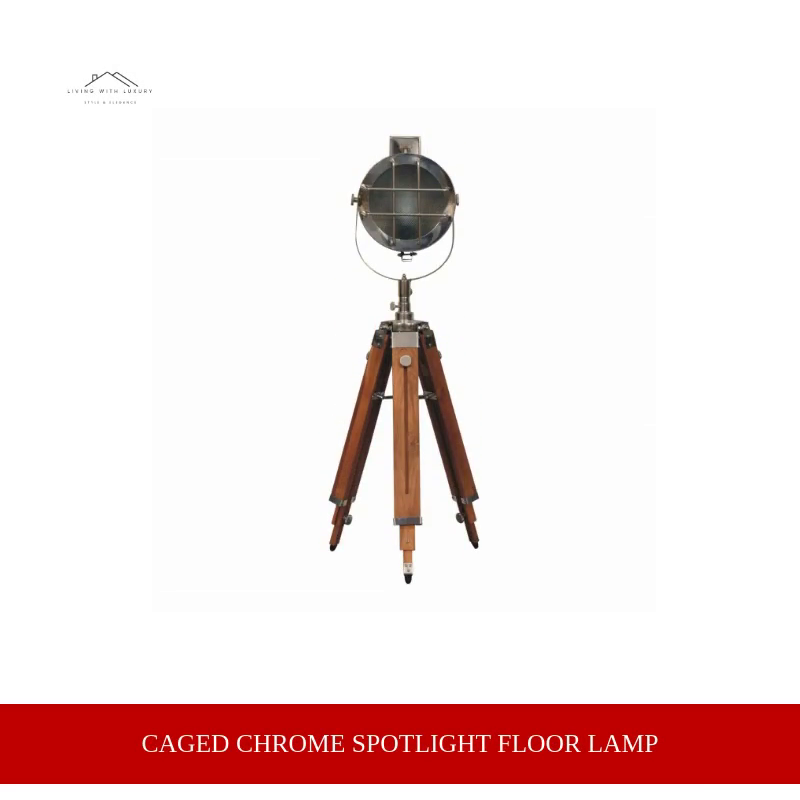 Caged Chrome Spotlight Floor Lamp by@Outfy