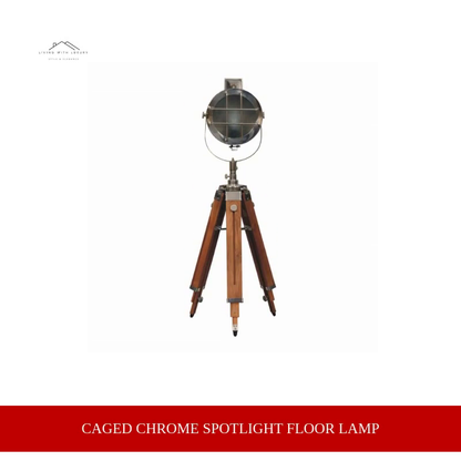 Caged Chrome Spotlight Floor Lamp by@Outfy