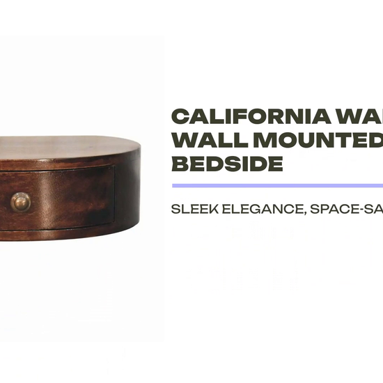 California Walnut Wall Mounted Rounded Bedside by@Outfy