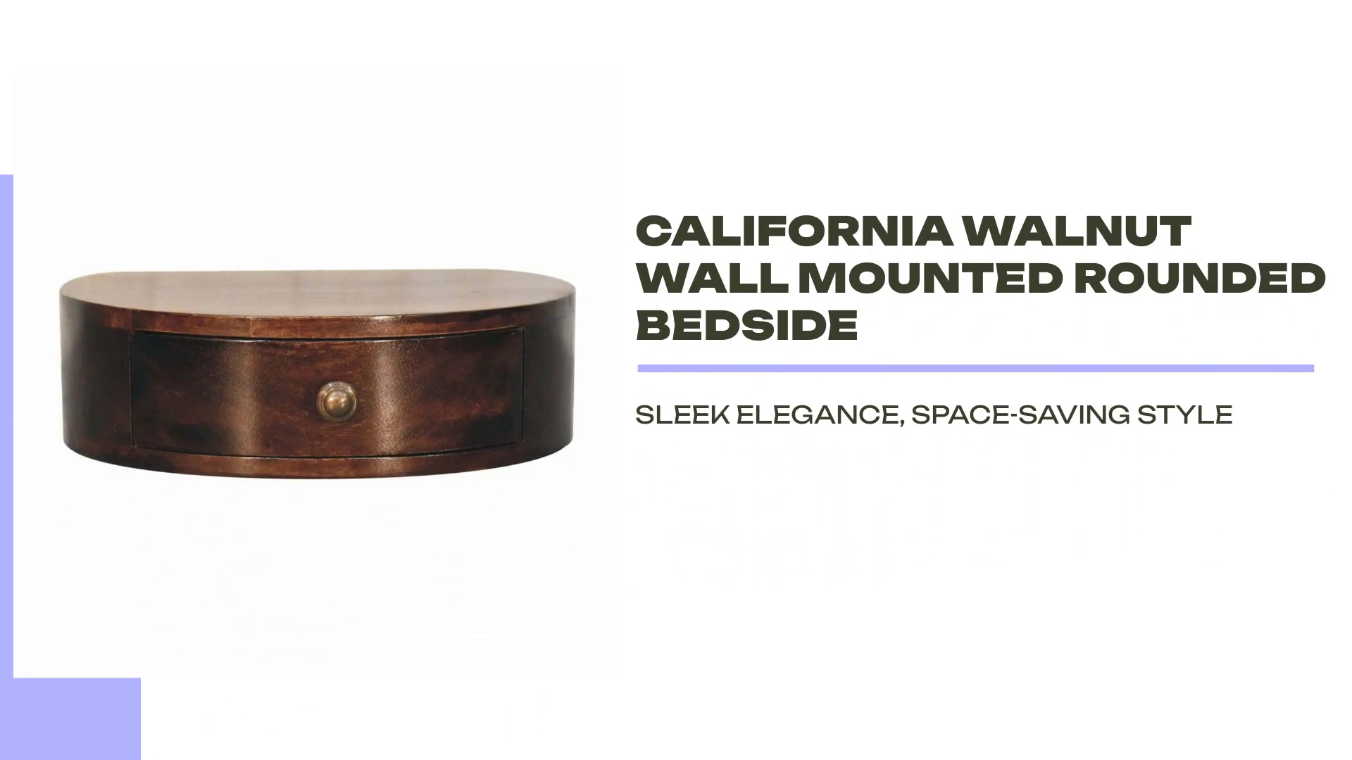 California Walnut Wall Mounted Rounded Bedside by@Outfy