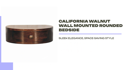 California Walnut Wall Mounted Rounded Bedside by@Outfy