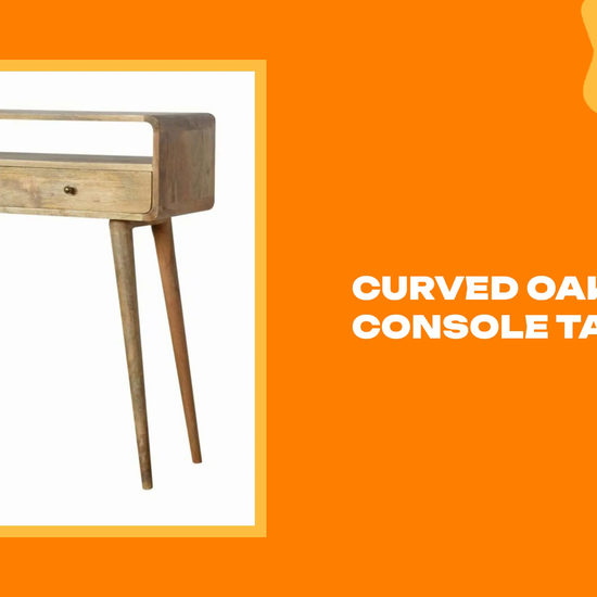 Curved Oak-ish Console Table by@Outfy