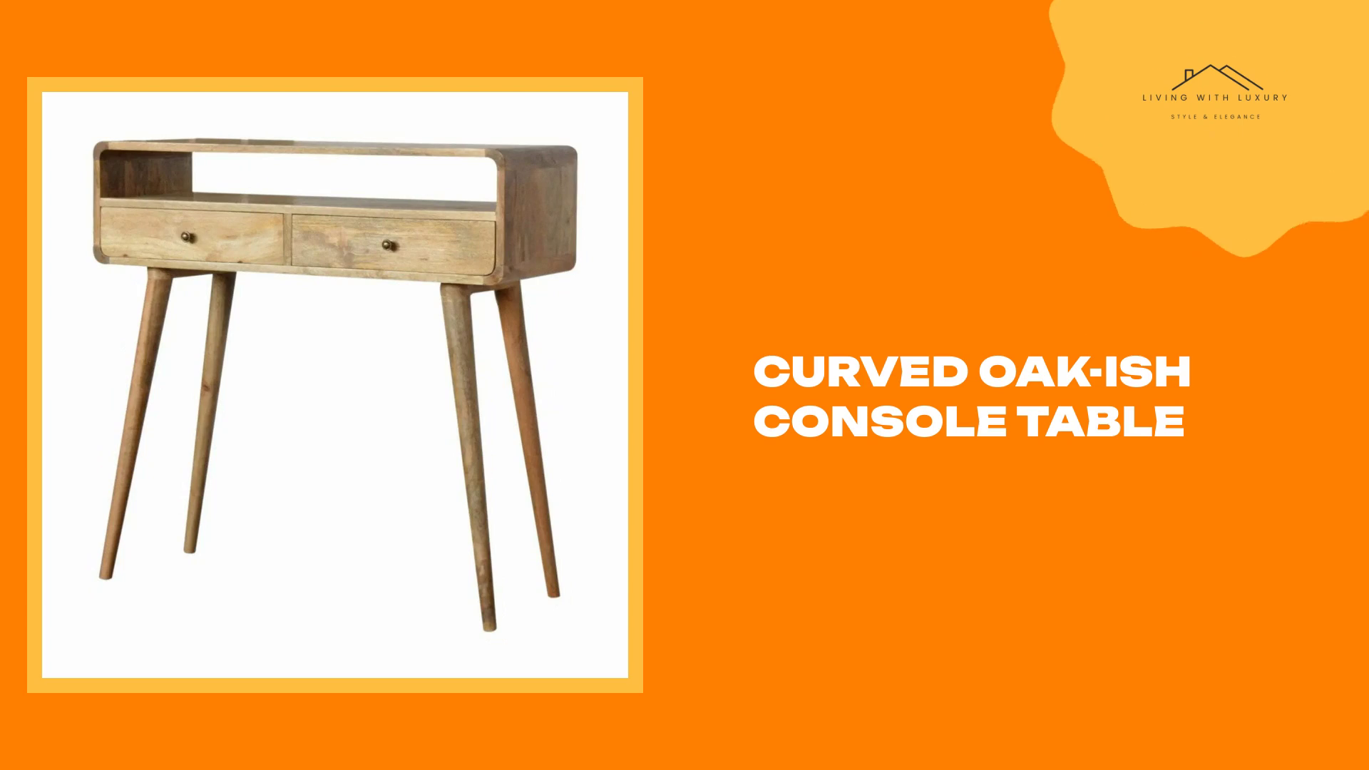 Curved Oak-ish Console Table by@Outfy