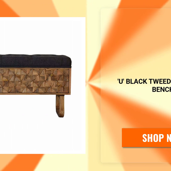 &#039;U&#039; Black Tweed Pineapple Bench by@Outfy