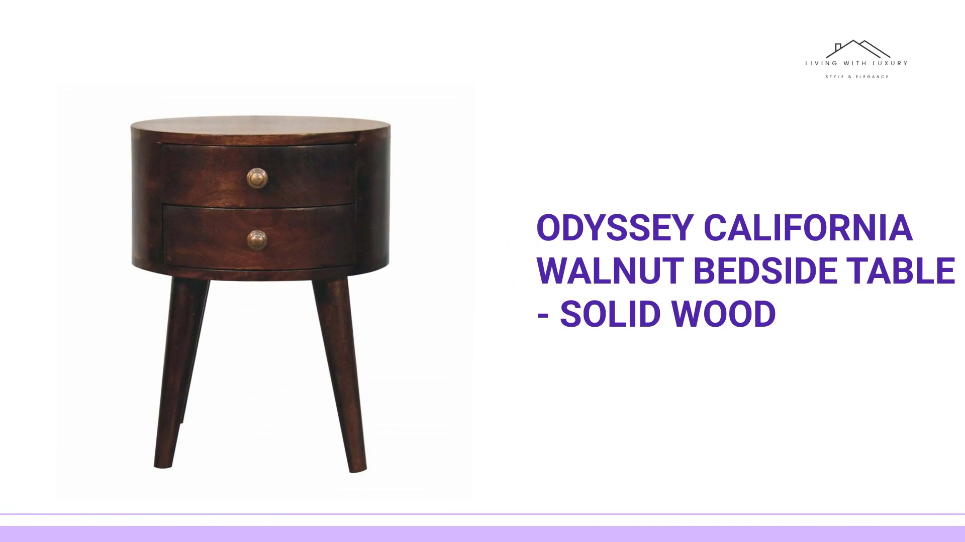 Odyssey California Walnut Bedside Table - Solid Wood by@Outfy