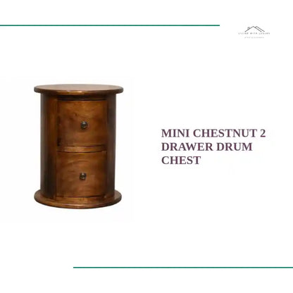 Mini Chestnut 2 Drawer Drum Chest by@Outfy