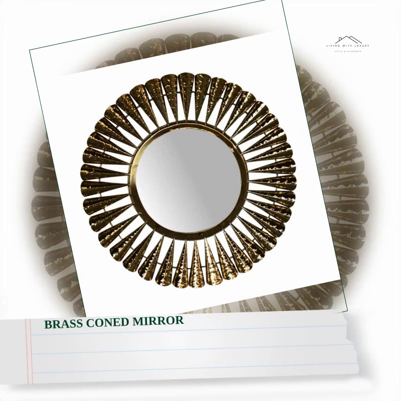 Brass Coned Mirror by@Outfy