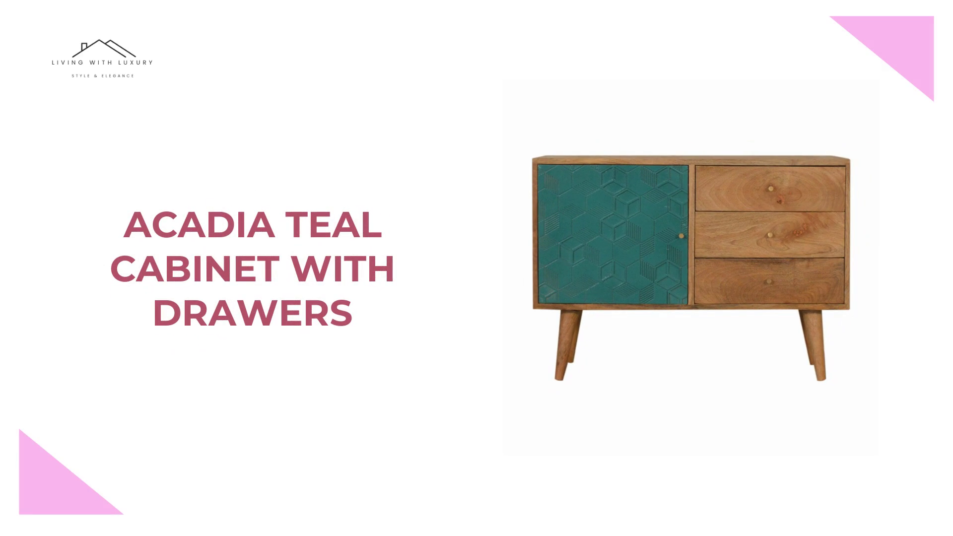 Acadia Teal Cabinet with Drawers by@Outfy