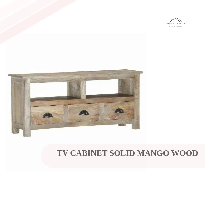 TV Cabinet Solid Mango Wood by@Outfy