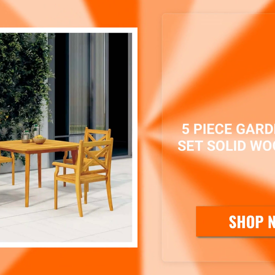 5 Piece Garden Dining Set Solid Wood Acacia by@Outfy