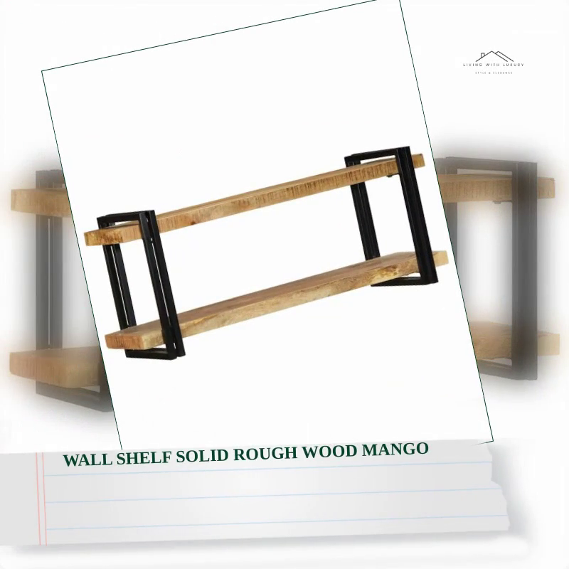 Wall Shelf Solid Rough Wood Mango by@Outfy