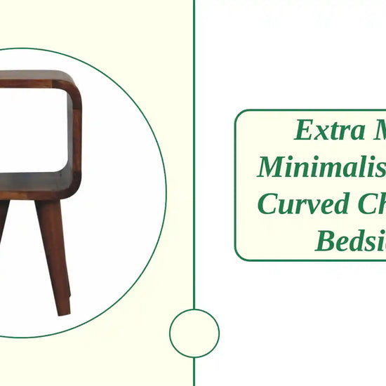Extra Mini Minimalist Open Curved Chestnut Bedside by@Outfy