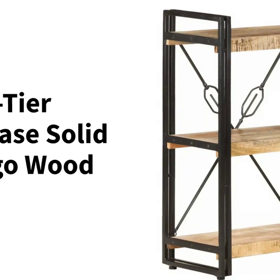 3-Tier Bookcase Solid Mango Wood by@Outfy