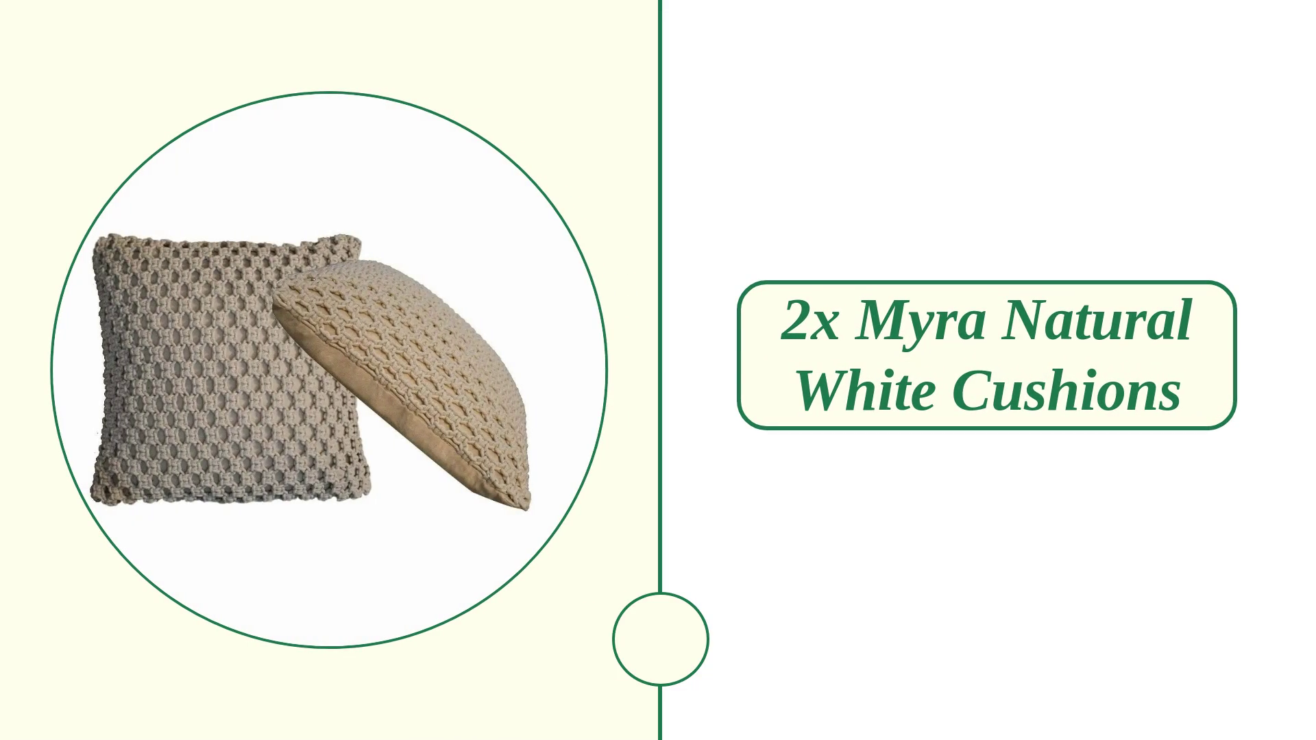 2x Myra Natural White Cushions by@Outfy