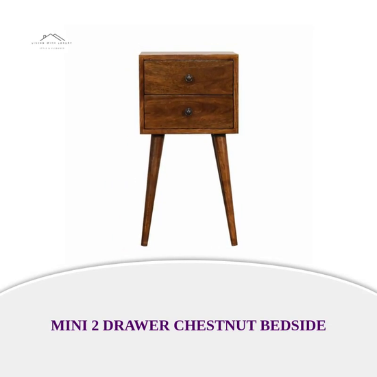 Mini 2 Drawer Chestnut Bedside by@Outfy