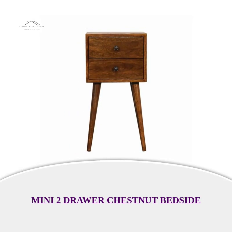 Mini 2 Drawer Chestnut Bedside by@Outfy