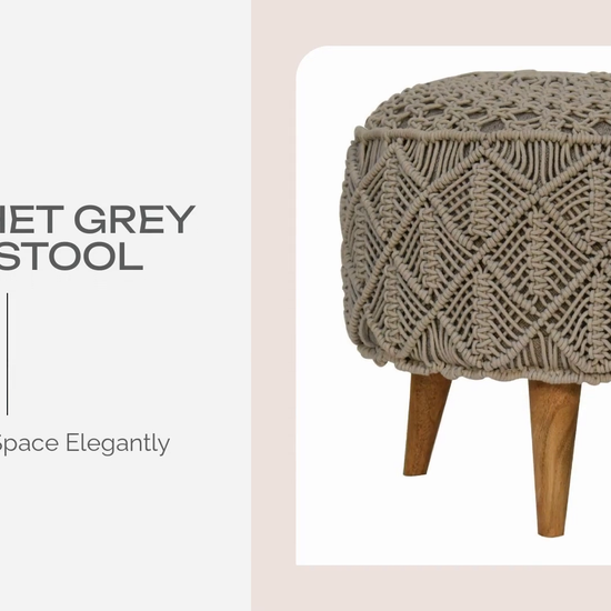 Crotchet Grey Footstool by@Outfy