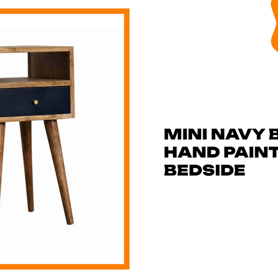 Mini Navy Blue Hand Painted Bedside by@Outfy