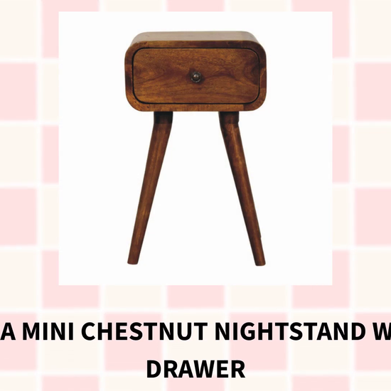 Avora Mini Chestnut Nightstand with 1 drawer by@Outfy