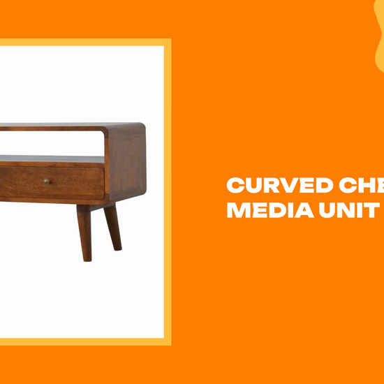 Curved Chestnut Media Unit by@Outfy