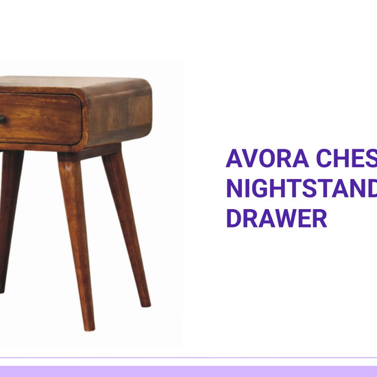 Avora Chestnut Nightstand with 1 drawer by@Outfy