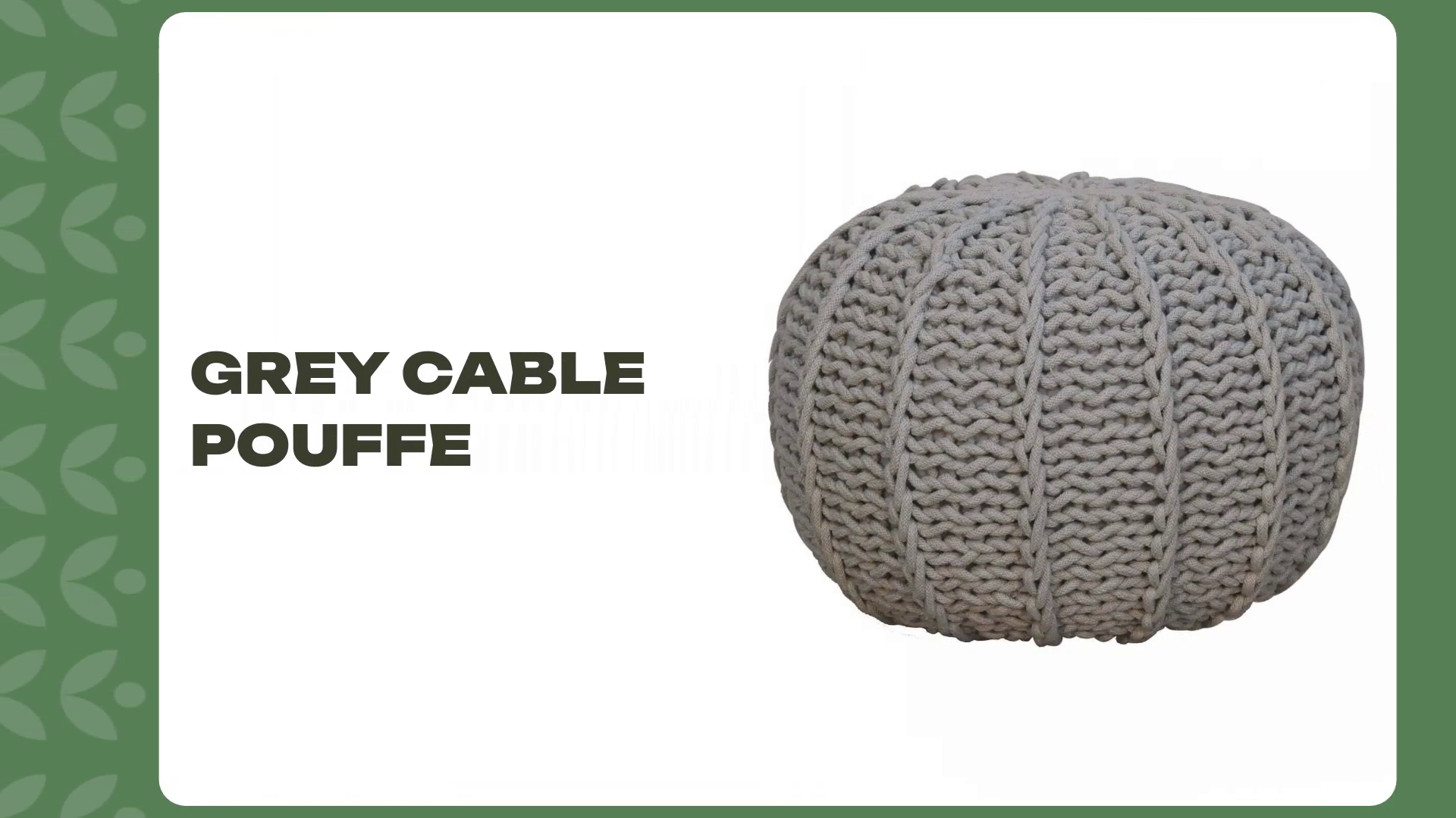 Grey Cable Pouffe by@Outfy
