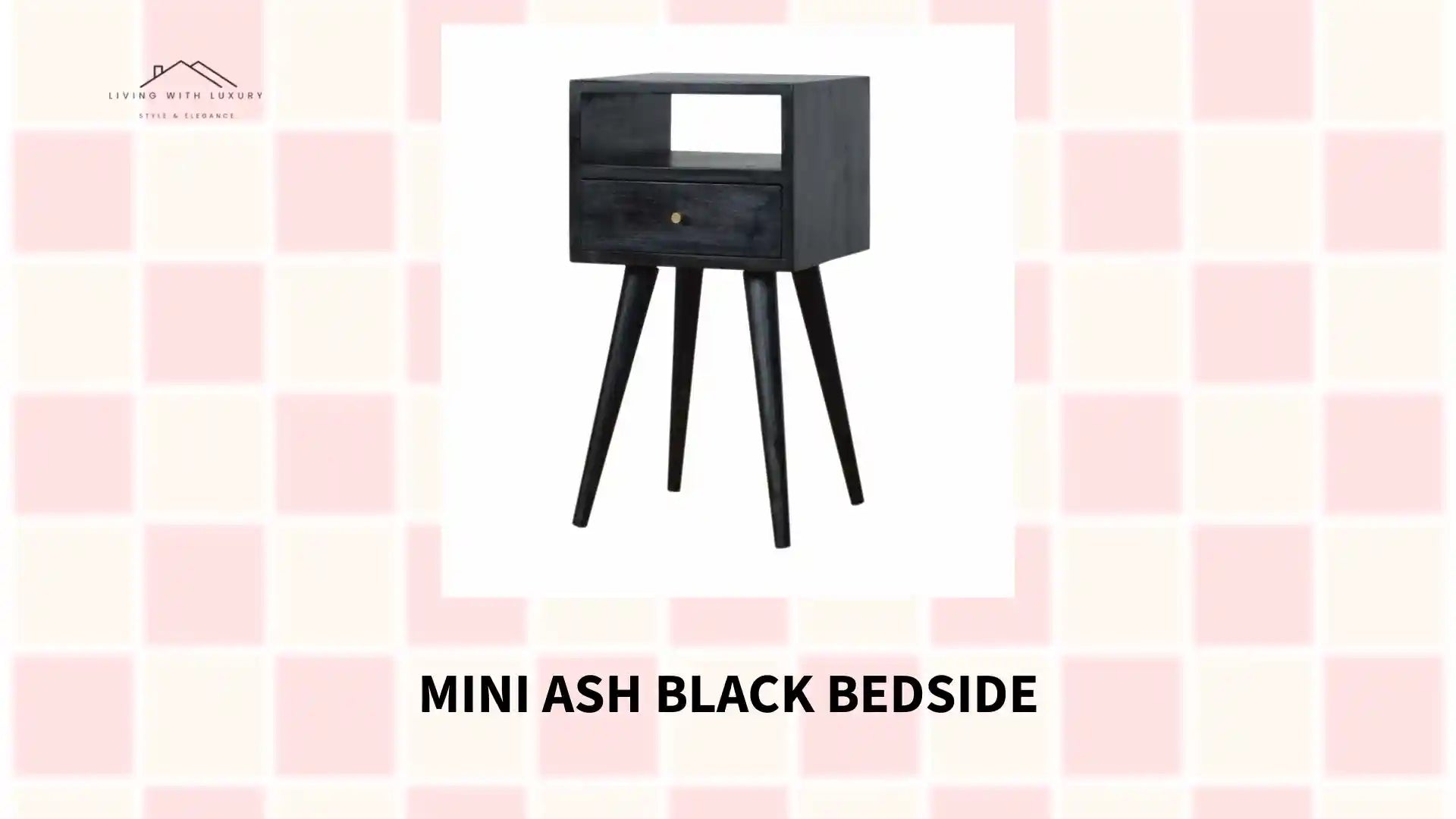 Mini Ash Black Bedside by@Outfy