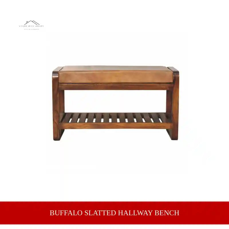Buffalo Slatted Hallway Bench by@Outfy