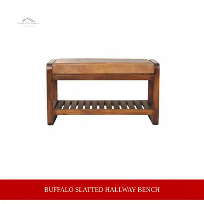 Buffalo Slatted Hallway Bench by@Outfy