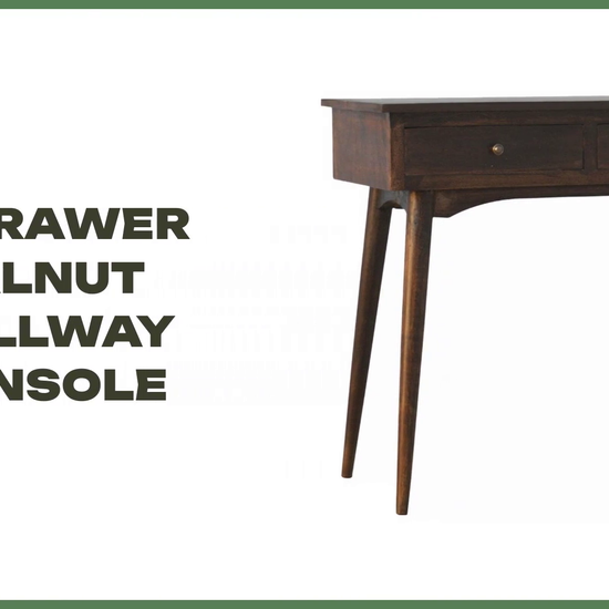 2 Drawer Walnut Hallway Console by@Outfy